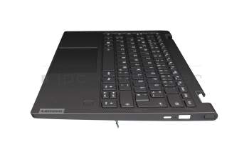 DQ6615G4200 teclado incl. topcase original Lenovo DE (alemán) gris/canaso con retroiluminacion