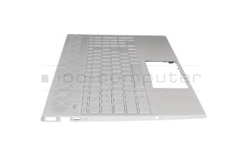 DZC54G7BTATP00 teclado incl. topcase original HP DE (alemán) plateado/plateado con retroiluminacion (gráficos UMA)