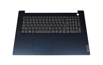 EC1JX000100 teclado incl. topcase original Lenovo DE (alemán) gris/azul (Fingerprint)