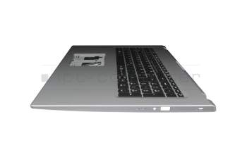 EC395000400 teclado incl. topcase original Acer DE (alemán) negro/plateado con retroiluminacion