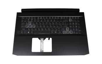 EC3BH00100 teclado incl. topcase original Acer UA (ucraniano) negro/blanco/negro con retroiluminacion