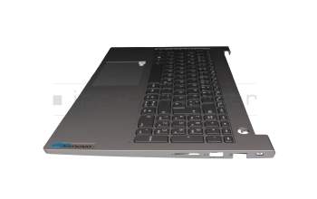 EL2XE000P00EP01 teclado incl. topcase original Lenovo DE (alemán) gris/canaso con retroiluminacion