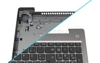 FA1JV0006X0 teclado incl. topcase original Lenovo DE (alemán) gris/plateado