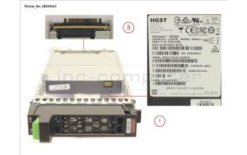 Fujitsu DXS3 MLC SSD SAS 1.92TB 12G 2.5 X1 para Fujitsu Eternus AF250