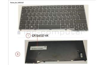 Fujitsu FUJ:CP724727-XX KEYBOARD BLACK W/O TS FRANCE