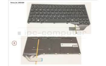 Fujitsu FUJ:CP732962-XX KEYBOARD BLACK W/ BL SWISS