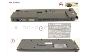 Fujitsu PORT REPLICATOR W/ KEY LOCK para Fujitsu LifeBook E5410
