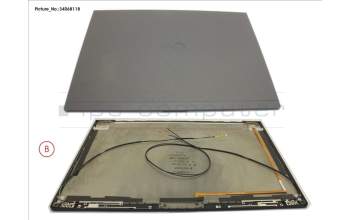 Fujitsu FUJ:CP752381-XX LCD BACK COVER BLACK NO TOUCH WWAN W/CAM