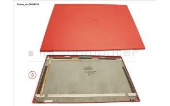 Fujitsu FUJ:CP754089-XX LCD BACK COVER RED NON TOUCH W/CAM