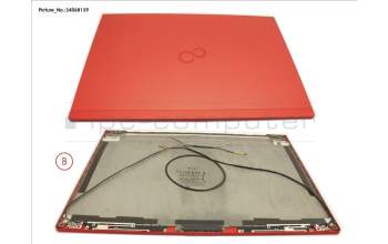 Fujitsu FUJ:CP754090-XX LCD BACK COVER RED NON TOUCH WWAN