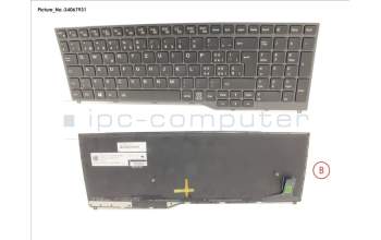 Fujitsu FUJ:CP757777-XX KEYBOARD 10KEY BLACK W/ BL SWISS