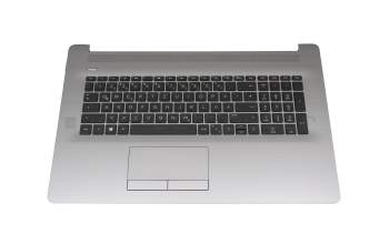 HB2121 teclado incl. topcase original HP DE (alemán) negro/plateado con ODD