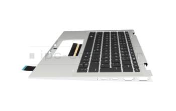 HB2381 teclado incl. topcase original HP DE (alemán) negro/plateado con retroiluminacion