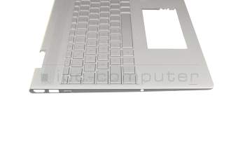 HPM16M7 teclado incl. topcase original HP DE (alemán) plateado/plateado con retroiluminacion
