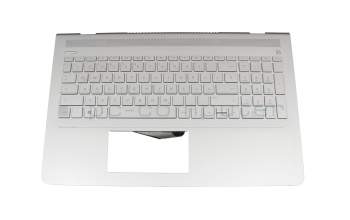 HPM16M73D0J920 teclado incl. topcase original Chicony DE (alemán) plateado/plateado con retroiluminacion