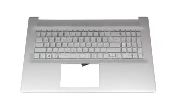 HPM19N83D06930 teclado incl. topcase original HP DE (alemán) plateado/plateado
