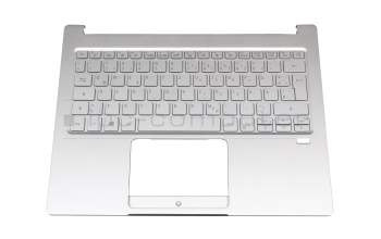 HQ20720681007 teclado incl. topcase original Acer DE (alemán) plateado/plateado con retroiluminacion