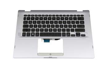 HQ21012771000 teclado incl. topcase original Huaqin DE (alemán) negro/plateado con retroiluminacion