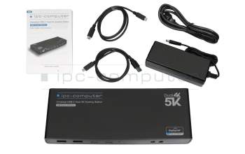 IPC-Computer IPC Port-Replicator Dual 4K Hybrid-USB estacion de acoplamiento incl. 130W cargador