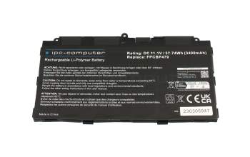 IPC-Computer batería compatible para Fujitsu CP785375-03 con 37,74Wh