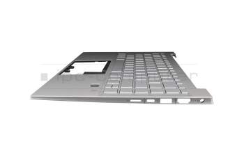 J2021/0326/19 teclado incl. topcase original HP DE (alemán) plateado/plateado con retroiluminacion