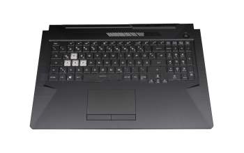 JMOA0KNR0-681MGE0012118000AV teclado incl. topcase original Sunrex DE (alemán) negro/transparente/negro con retroiluminacion