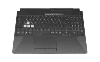 KT01-18A6AS01UIRA000 teclado incl. topcase original Asus DE (alemán) negro/transparente/negro con retroiluminacion