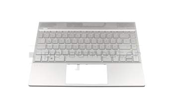 L12735-041 teclado incl. topcase original HP DE (alemán) plateado/plateado con retroiluminacion