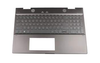 L13652-041 teclado incl. topcase original HP DE (alemán) gris/canaso con retroiluminacion