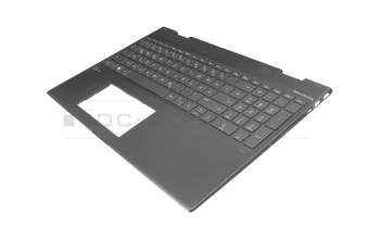 L13652-041 teclado incl. topcase original HP DE (alemán) gris/canaso con retroiluminacion