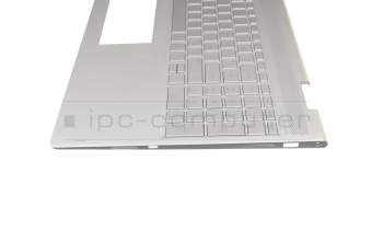 L22411-041 teclado incl. topcase original HP DE (alemán) plateado/plateado con retroiluminacion