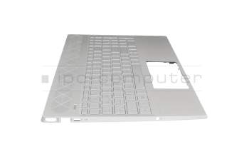 L26321-041 teclado incl. topcase original HP DE (alemán) plateado/plateado con retroiluminacion (gráficos UMA)