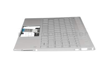 L37534-041 teclado incl. topcase original HP DE (alemán) plateado/plateado con retroiluminacion