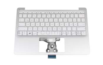 L47473-041 teclado incl. topcase original HP DE (alemán) blanco/plateado