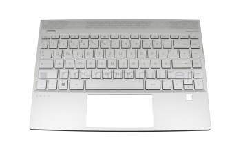 L48503-041 teclado incl. topcase original HP DE (alemán) plateado/plateado con retroiluminacion