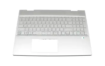 L54310-041 teclado incl. topcase original HP DE (alemán) plateado/plateado con retroiluminacion (DIS)