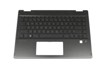 L54866-041 teclado incl. topcase original HP DE (alemán) negro/negro con retroiluminacion