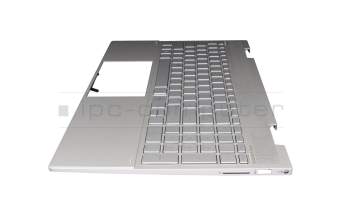 L93227-041 teclado incl. topcase original HP DE (alemán) plateado/plateado con retroiluminacion (DSC Grafik)