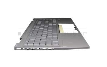 L96521-041 teclado incl. topcase original HP DE (alemán) plateado/plateado con retroiluminacion Huella dactilar / retroiluminación