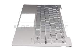 L96799-041 teclado incl. topcase original HP DE (alemán) plateado/plateado con retroiluminacion