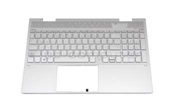 L97270-041 teclado incl. topcase original HP DE (alemán) plateado/plateado con retroiluminacion (UMA)