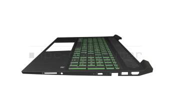 M02039-041 teclado incl. topcase original HP DE (alemán) negro/verde/negro con retroiluminacion