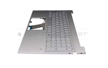 M08912-041 teclado incl. topcase original HP DE (alemán) plateado/plateado con retroiluminacion