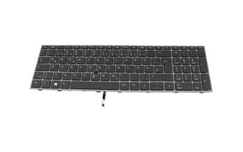 M23123-041 teclado HP DE (alemán) gris oscuro/canosa con retroiluminacion y mouse-stick