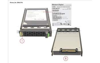 Fujitsu SSD SAS 12G 1600GB MU 2.5\" HOT PL EP para Fujitsu PrimeQuest 3800B