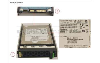 Fujitsu HD SAS 12G 1.2TB 10K 512N HOT PL 2.5\' EP para Fujitsu PrimeQuest 3800B