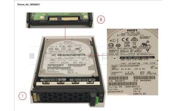 Fujitsu HD SAS 12G 1.8TB 10K 512E HOT PL 2.5\' EP para Fujitsu PrimeQuest 3800B2