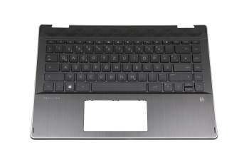 NBLBJA teclado incl. topcase original HP DE (alemán) negro/negro con retroiluminacion