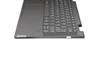 NBX0001QF10 teclado incl. topcase original Lenovo DE (alemán) gris/canaso con retroiluminacion