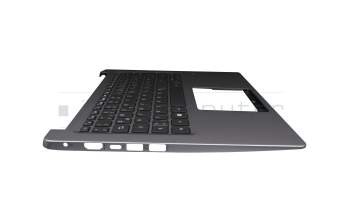 NK.I1313.0W1 teclado incl. topcase original Acer DE (alemán) negro/plateado con retroiluminacion